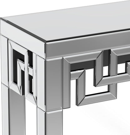 Modern Glass Entryway Table Geometric Design