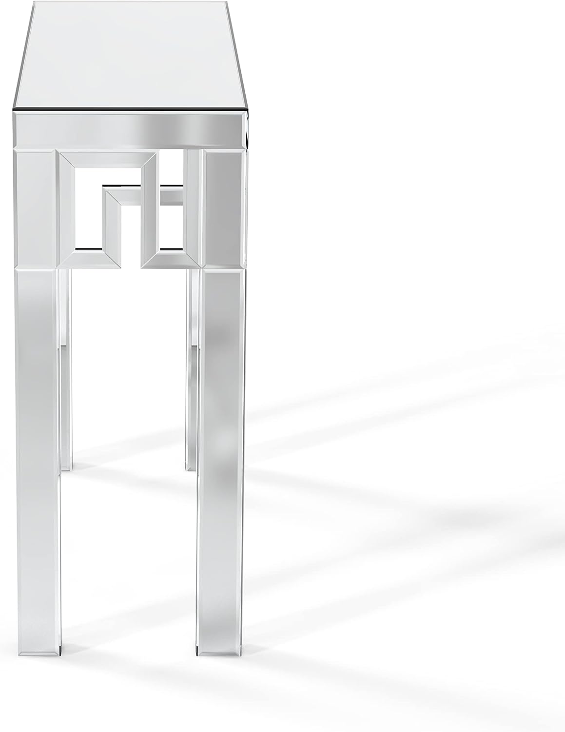Modern Glass Entryway Table Geometric Design