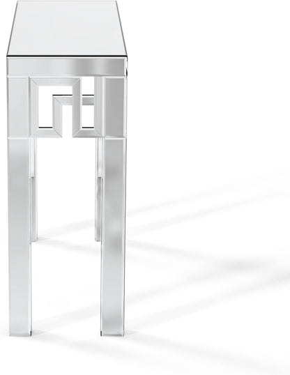 Modern Glass Entryway Table Geometric Design