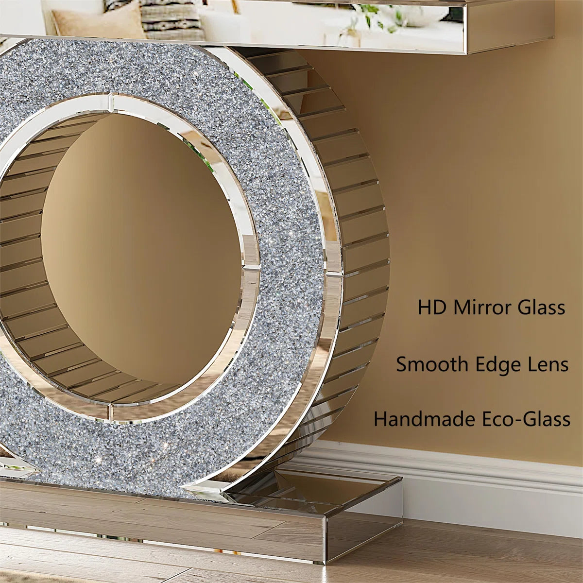 Modern Glam Mirrored Console Table For Living Room/foyer (Exclusive on Accent Mirror)