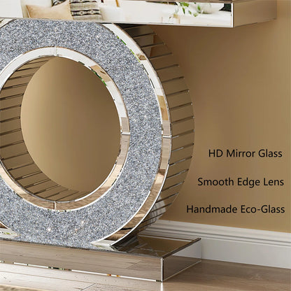 Modern Glam Mirrored Console Table For Living Room/foyer (Exclusive on Accent Mirror)