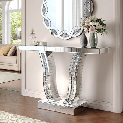 Monte Carlo Mirrored Console Table And Wall Mirror Set