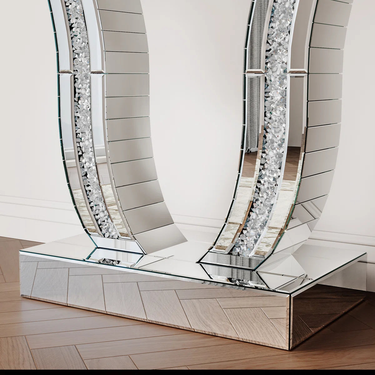 Monte Carlo Mirrored Console Table And Wall Mirror Set