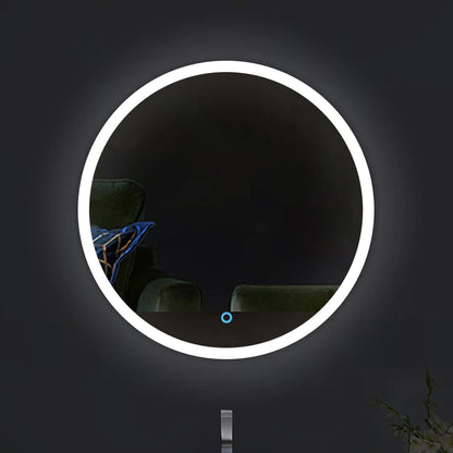 Outer Lighted Round Bathroom Mirror (3 Lights Integrated)