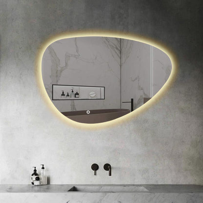 Pebble Irregular Mirror (3 Led Lighted Integrated)