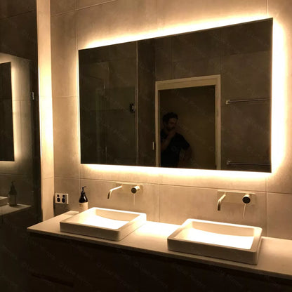 Rear Soft Glow Bathroom Mirror With Led Lights (3 Lights Integrated)