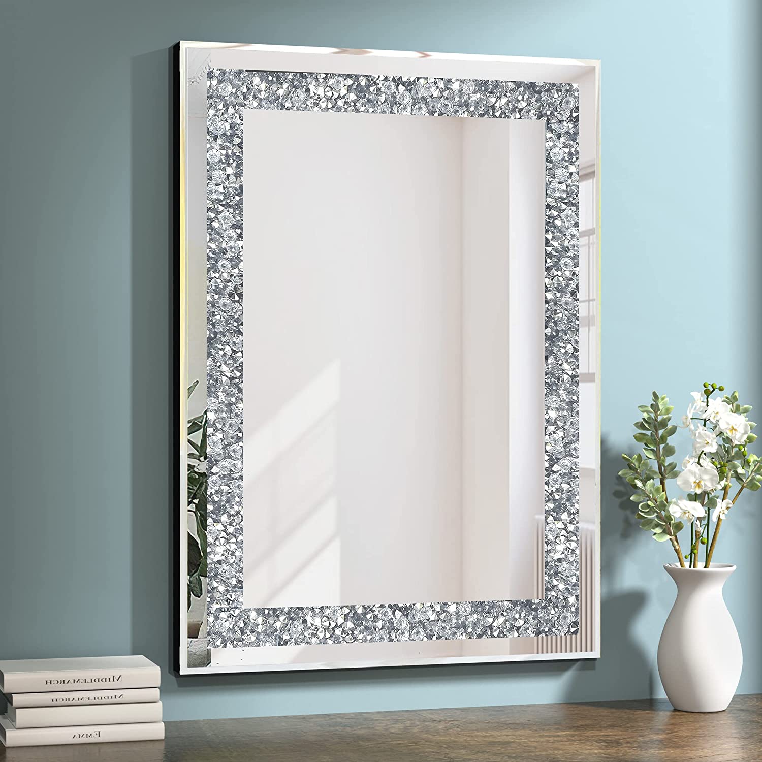 Rectangle Crystal Crush Wall Mirror