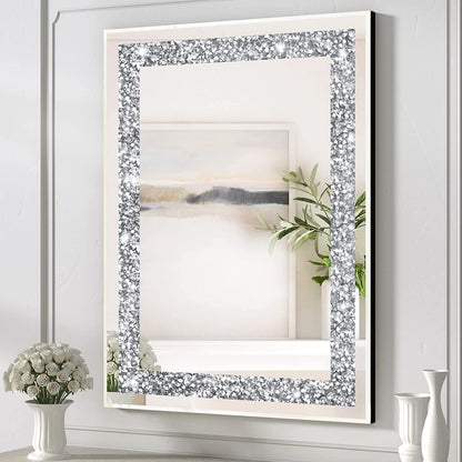 Rectangle Crystal Crush Wall Mirror