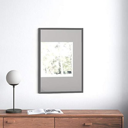 Rectangle Grey Wood Wall Mirror