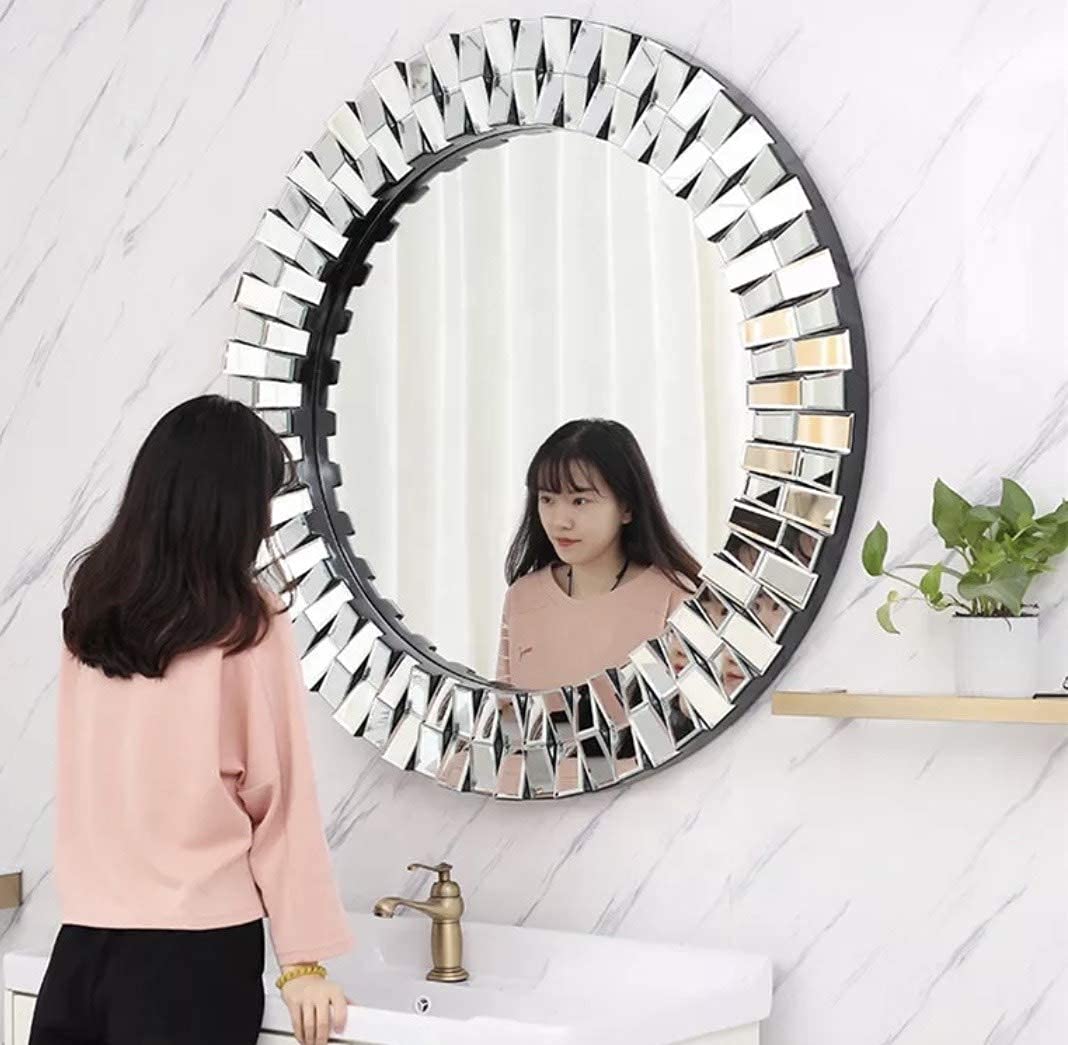 Round Wood Frame 3D Mirror