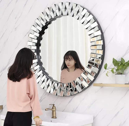 Round Wood Frame 3D Mirror