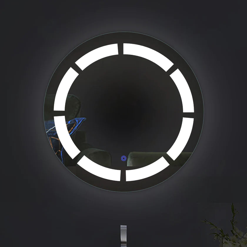 Strips Round Led Bathroom Mirror (3 Lights Integrated)