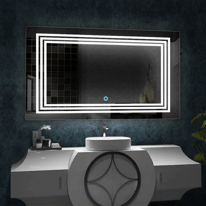 Triple Strips Line Led Bathroom Mirror (3 Lights Integrated)