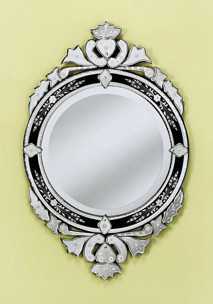 Wacky Black Round Wall Mirror For Bedroom & Lobby