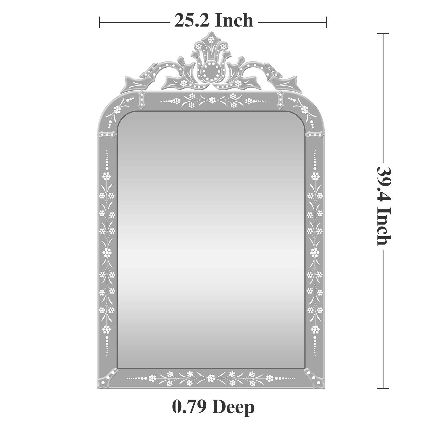 Wood Frame Wall Venetian Rectangular Mirror