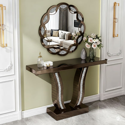 Monte Carlo Mirrored Console Table And Wall Mirror Set