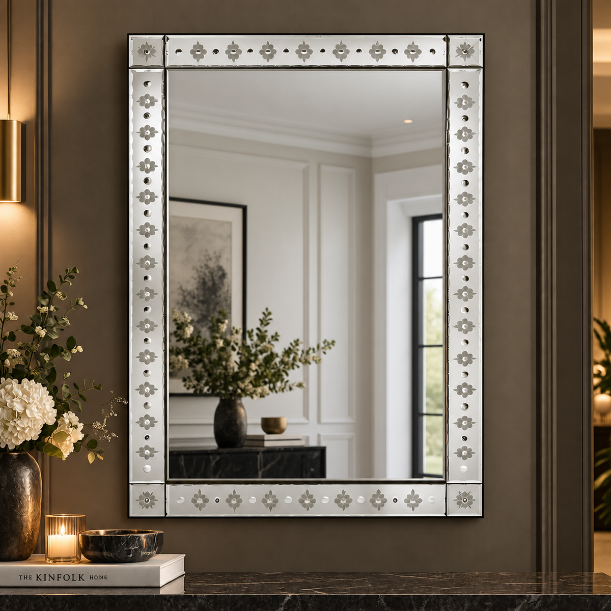 Griffin Floral Venetian Mirror