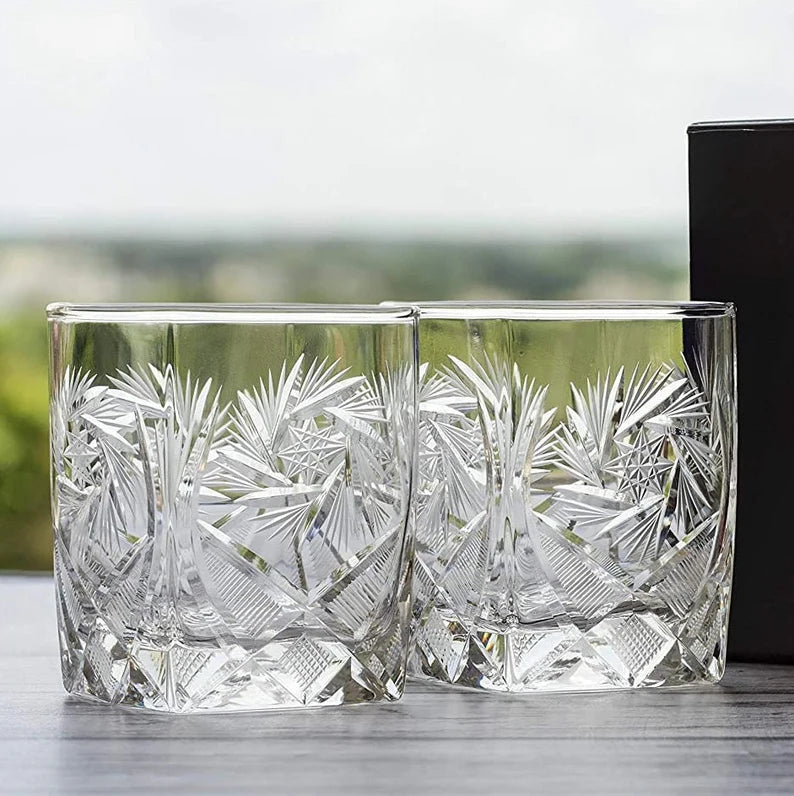Italian Handcut Mor Crystal Whiskey Glass [LUXE]