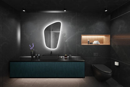 Irregular Backlit Led Bathroom Mirror With Multi Lighting (3 Lights Integrated)