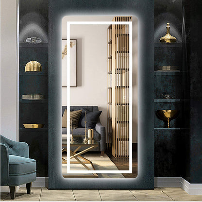 Full Length Mirror Wall Mounted Lighted Dressing Make Up Mirror Bathroom/Bedroom/Living Room/Dining Room/Entry Dimmer Touch Switch