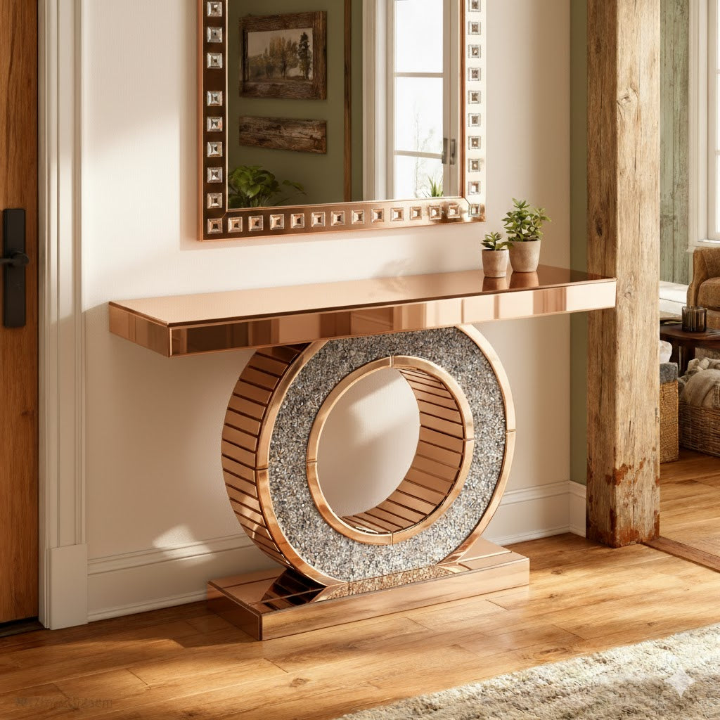 Modern Glam Mirrored Console Table For Living Room/foyer (Exclusive on Accent Mirror)