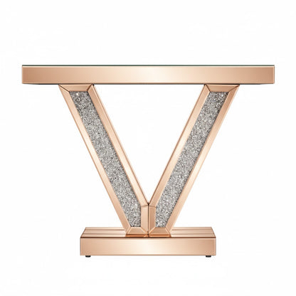 Felix Mirrored Diamond Crush Console Table