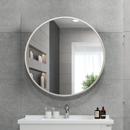 Wood Round Wall Mirror