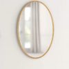 Gold Wood Frame Oval Shape Wall Mirror