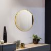 Gold Wood Frame Round Wall Mirror