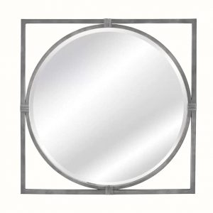 Grey Wall Wood Frame Decor Mirror